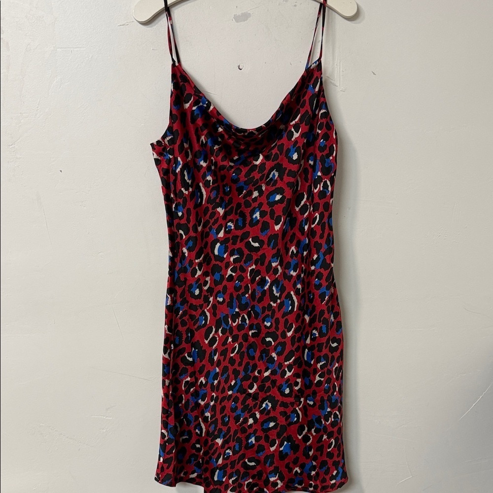 Timing Red and Black Animal Print Dress vintage Y2K